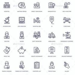 GraphicRiver - 105 Medical and Healthcare Icons | Line Series