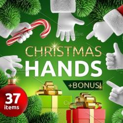 Creative Market - Christmas Santa Claus Hands PNG