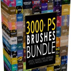 Creative Market - 3000 Photoshop Stamp Brushes Bundle (ABR)