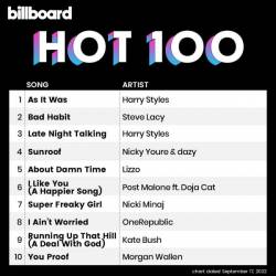 Billboard Hot 100 Singles Chart (17-September-2022) (2022) - Pop, Dance, Rock, Hip Hop, RnB, Country