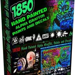 ArtStation - 1850 Hand Painted Alpha Graffiti, Paints / Decals (MEGA Pack) - Vol 12 (PNG, SVG)