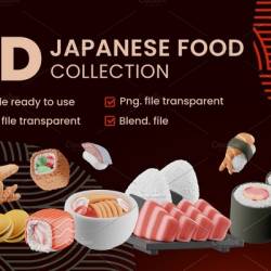Creative Market - Japanese Food - 3D Collection - 10853827 (BLEND, PNG)