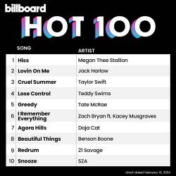 Billboard Hot 100 Singles Chart (10-February-2024) (2024) - Pop, Dance, Rock, RnB, Hip Hop, Rap